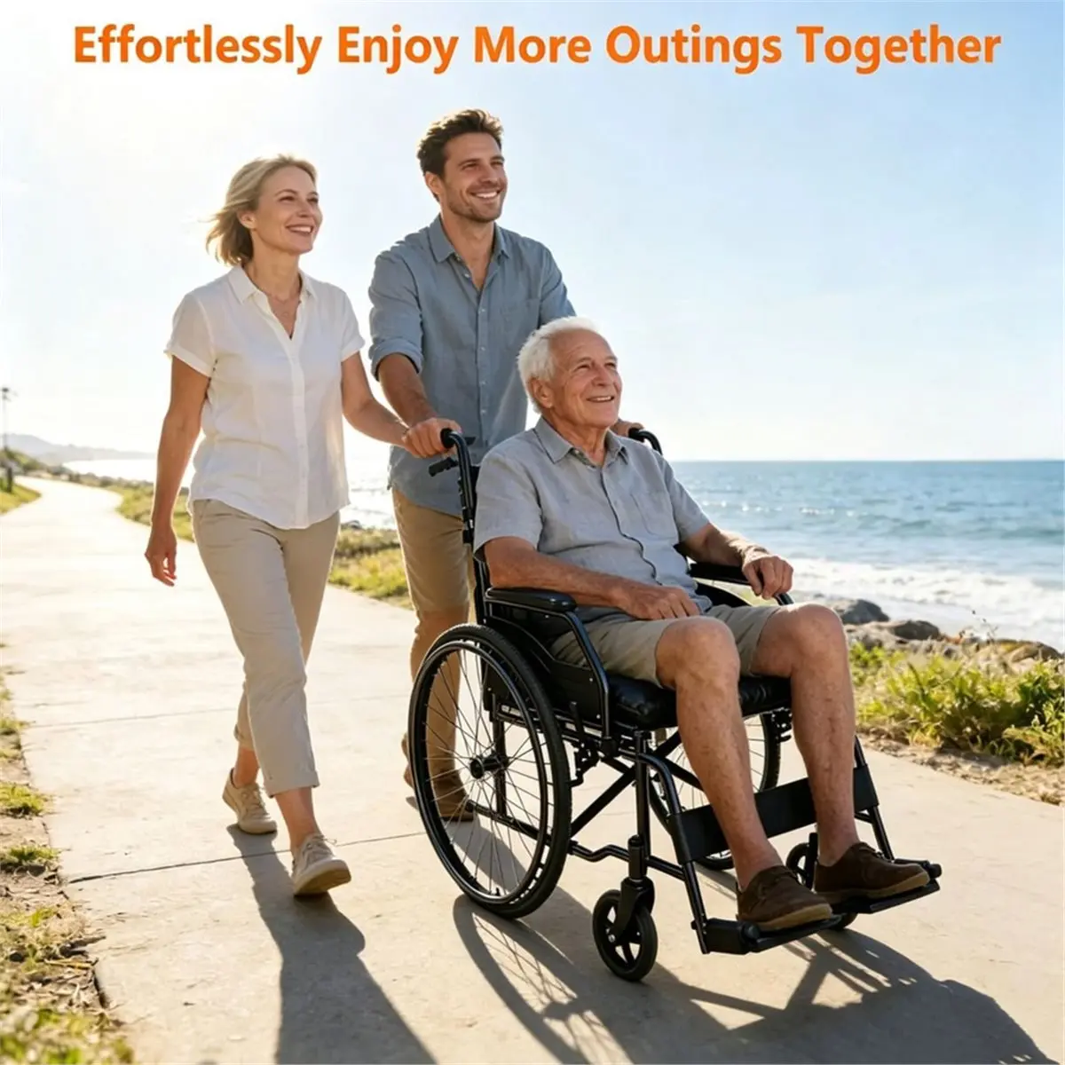 Wheelchair Handle Extenders, (400lbs Weight Capacity) Adjustable Wheel Chair Accessories - Stroller Handle Extender