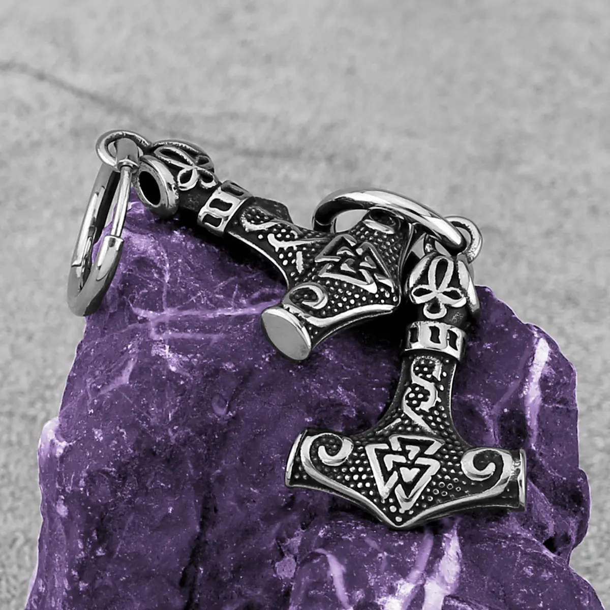 New Creative Nordic Thor\'s Hammer Drop Earrings Stainless Steel Scandinavian Rune Amulet Earrings for Boys and Girls Jewelry
