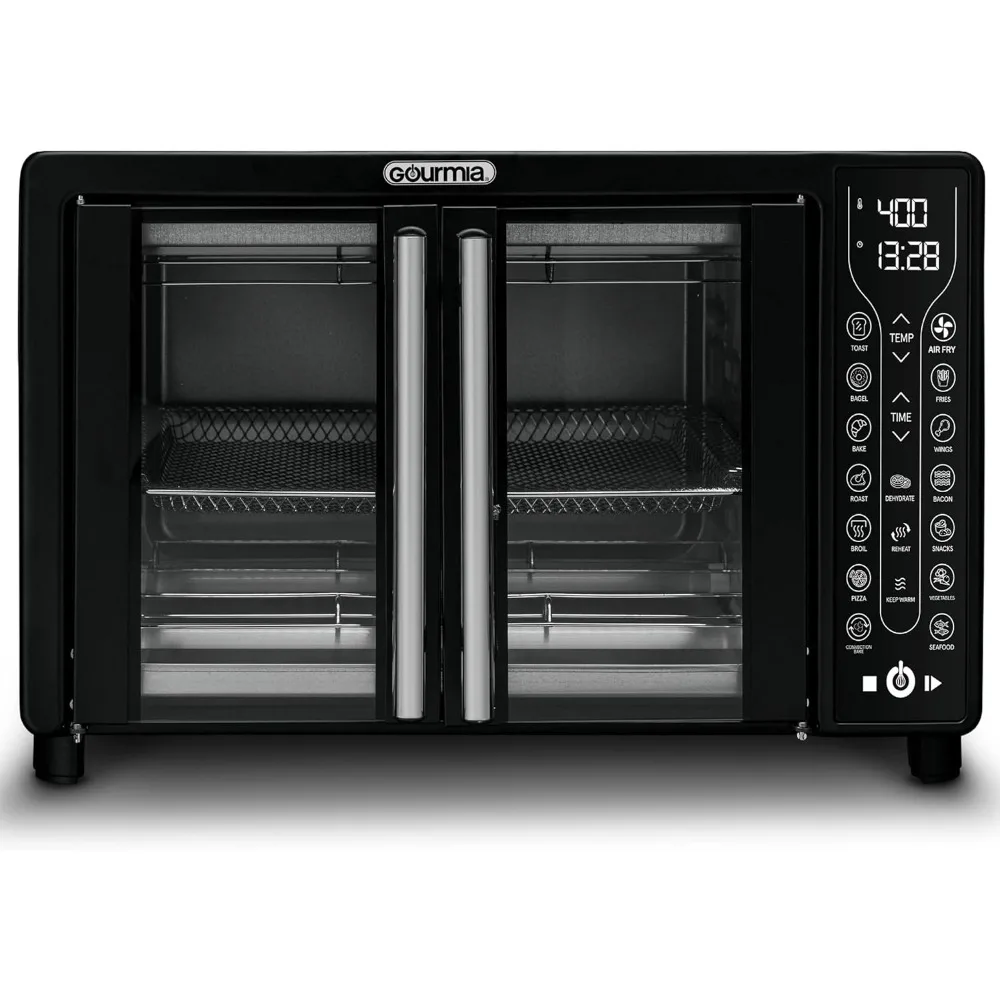 

Toaster Oven Air Fryer Combo 17 cooking presets 1700W french door digital air fryer oven 24L capacity accessories,