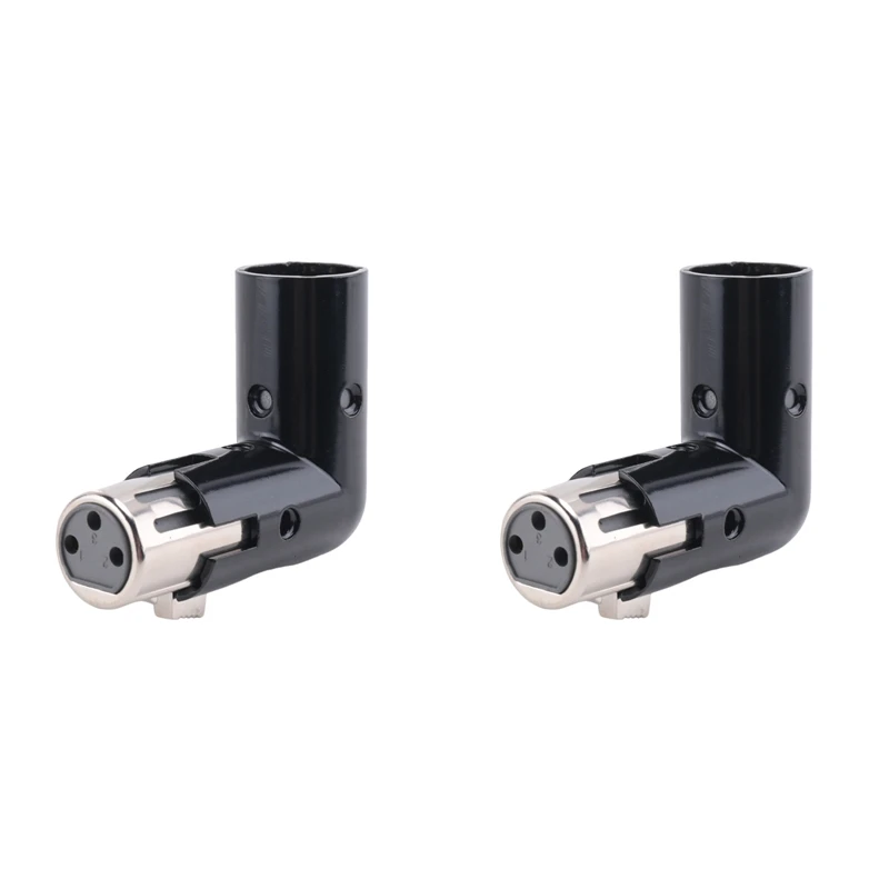 Adaptateur d'angle XLR rotatif Smart-2Pcs, double connecteur mâle et femelle en forme de L, adaptateur métallique avec 4 Positions d'angle réglables