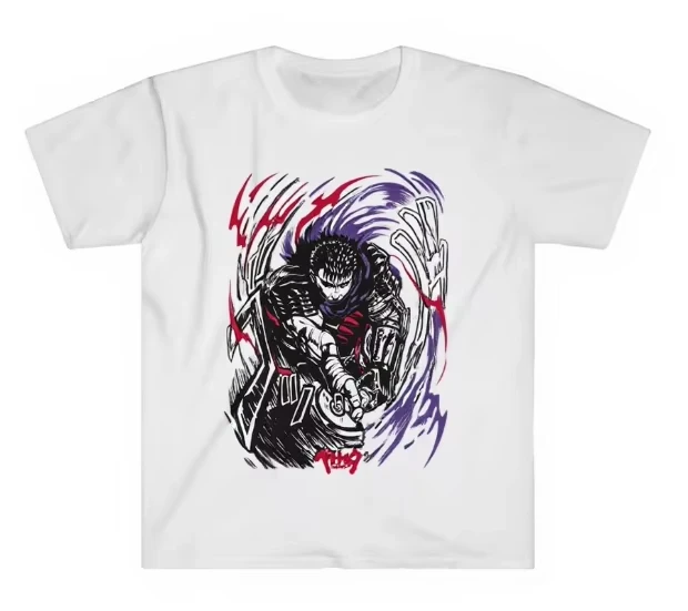 Trend Summer 2026 Cosplay Unisex Berserk Manga Strip Guts Berserker Armour Anime Tshirt T-Shirt Soft Tee Mens T Shirts