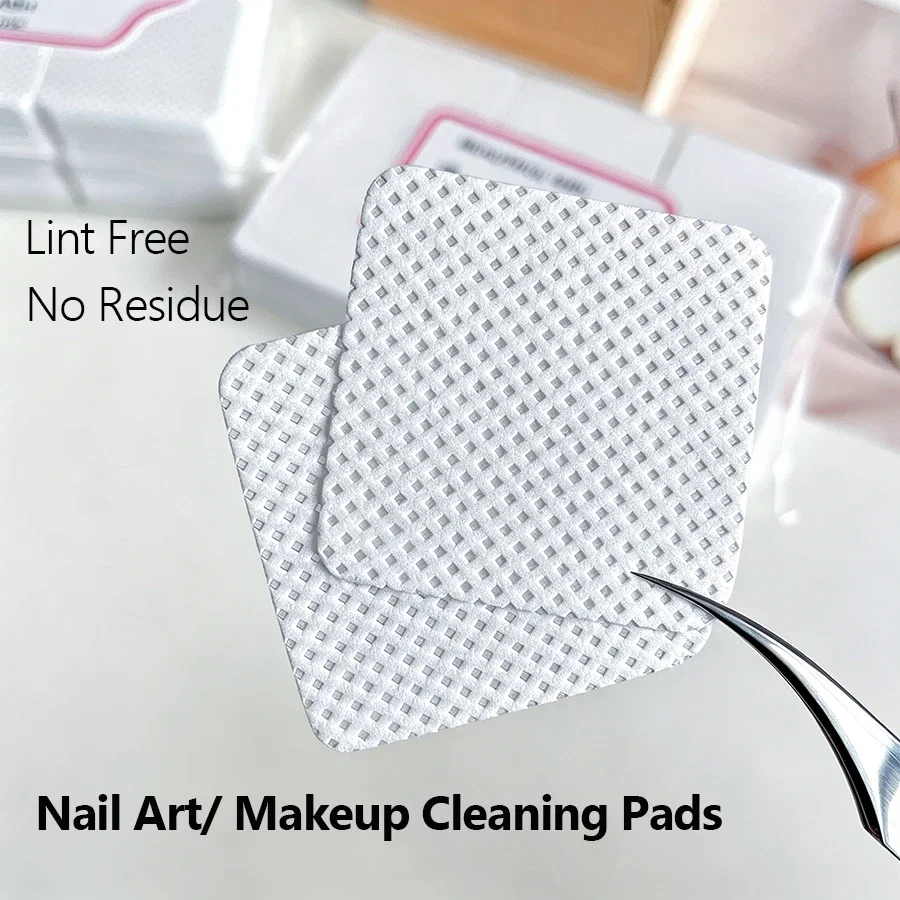 100/300Pcs Lint-Free Cotton Eyelash Glue Remover Wipes Nail Polish Remover Paper Towels for Eyelash Extensions Cleaning