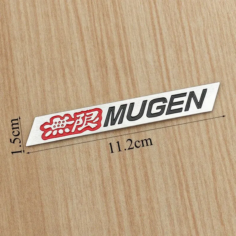 3D Metall Buchstaben Mugen Emblem Auto Frontgrill Logo Hinten Stamm Aufkleber Kotflügel Seite Abzeichen für Auto Außen Zubehör