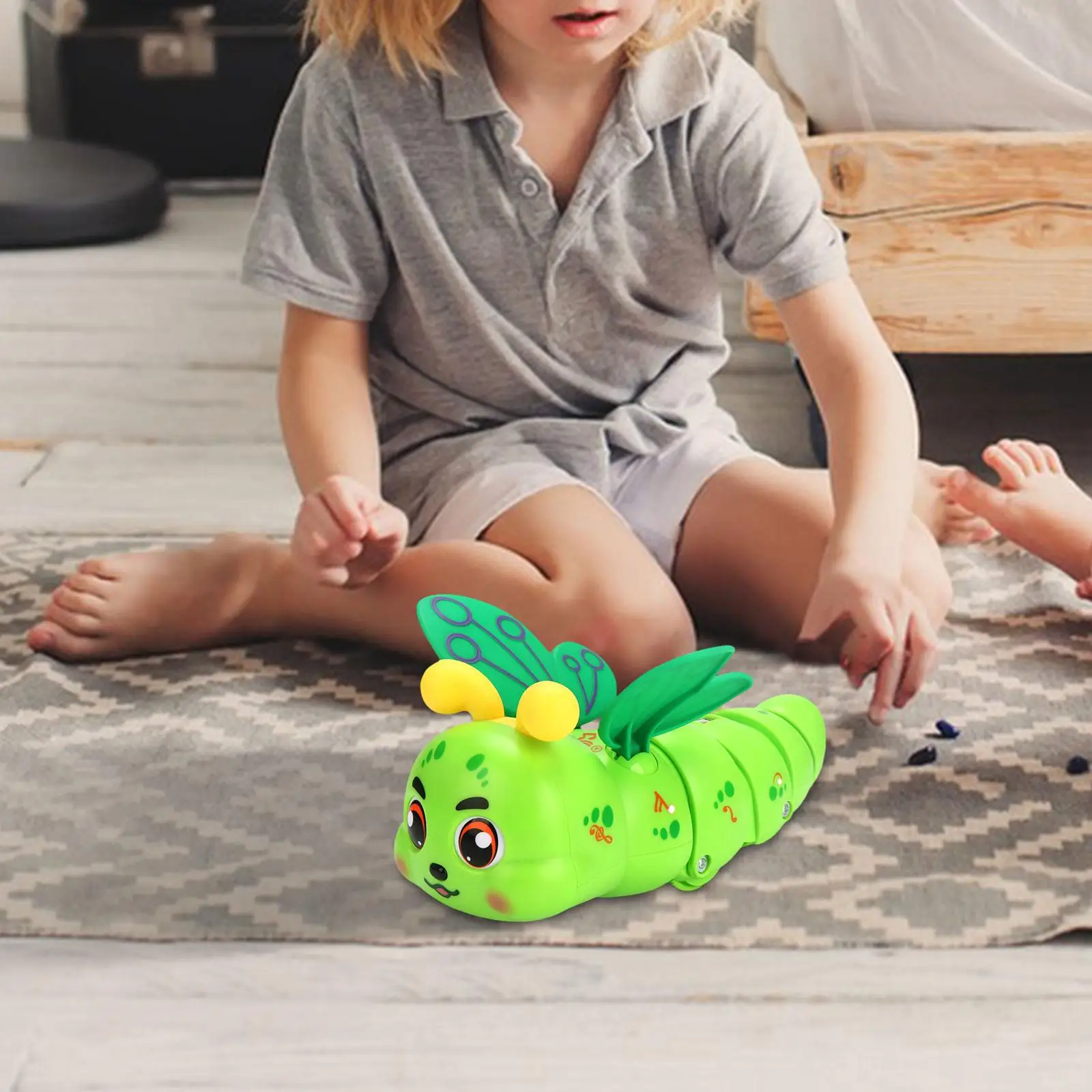 Baby Caterpillar Toy Lovely with Lights Crawling Toy Early Learning Toys Educational for Toddlers Baby Girls Kids Birthday Gifts