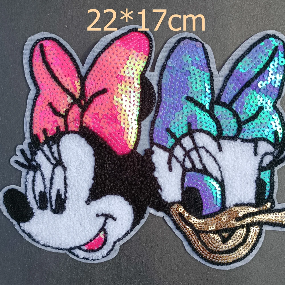 Hot Sale DIY Cartoon Mickey Mouse Clothes Patch Animal Patch Minnie Donald Duck Embroidery Patch Iron Patch Clothing Sticker