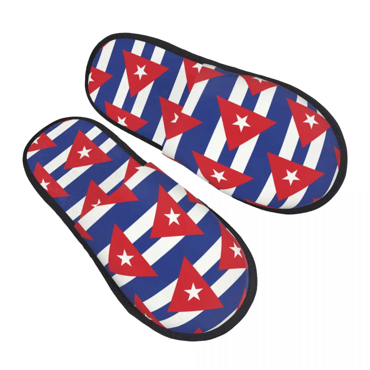 Memory Foam Slippers Women Cozy Warm Cuban Patriotic House Slippers