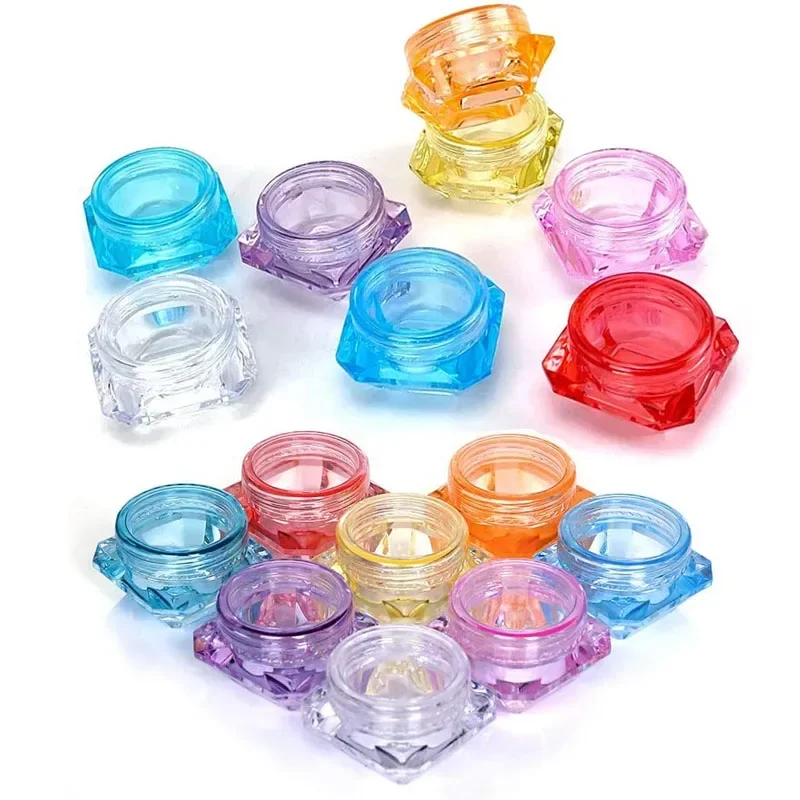

5Pcs 3g 5g Empty Plastic Cosmetic Jars W /Lid Mini Sample Jar Portable Travel Cosmetic Containers For Cream Nail Art Eye Shadow
