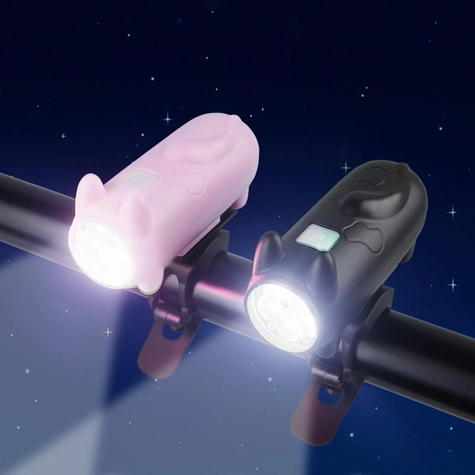 مصباح أمامي للدراجة مقاوم للماء على شكل قطة 3 أوضاع قابل لإعادة الشحن، مصابيح LED أمامية للدراجة، مصباح أمامي للقطط لدراجة الطريق الجبلية سكوتر كهربائي