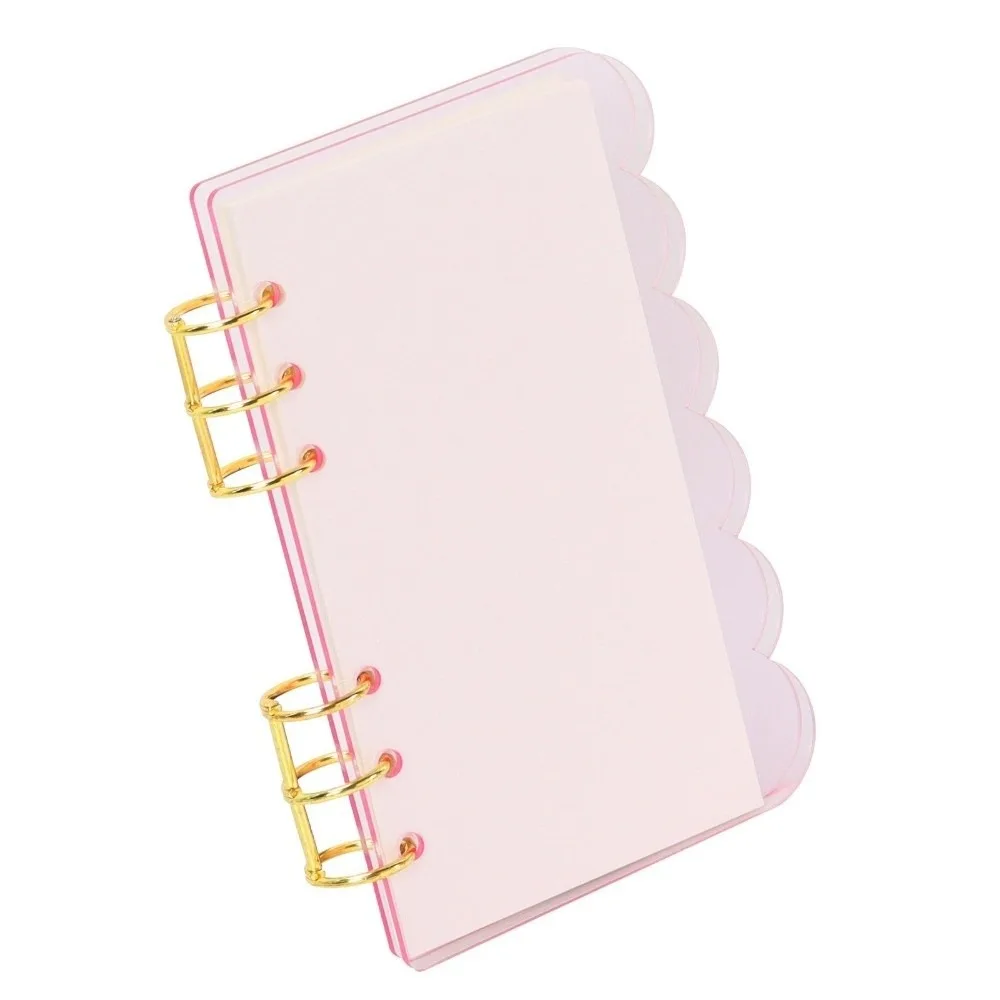 A6 Binder Notebook Set Petal Edge Acrylic Cover Detachable Loose-leaf Notebook Blank Refill Paper DIY Journal Planner Students