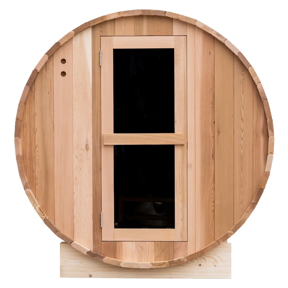 2022 popular barrel sauna outdoor hemlock  cedar traditional family sauna room 3-4 people