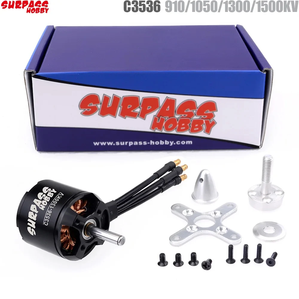 SURPASS HOBBY 2814 C3536 910KV 1050KV 1300KV 1500KV 14 Pole High Torque Brushless Motor for Airplane Fixed-wing Glider Aircraft