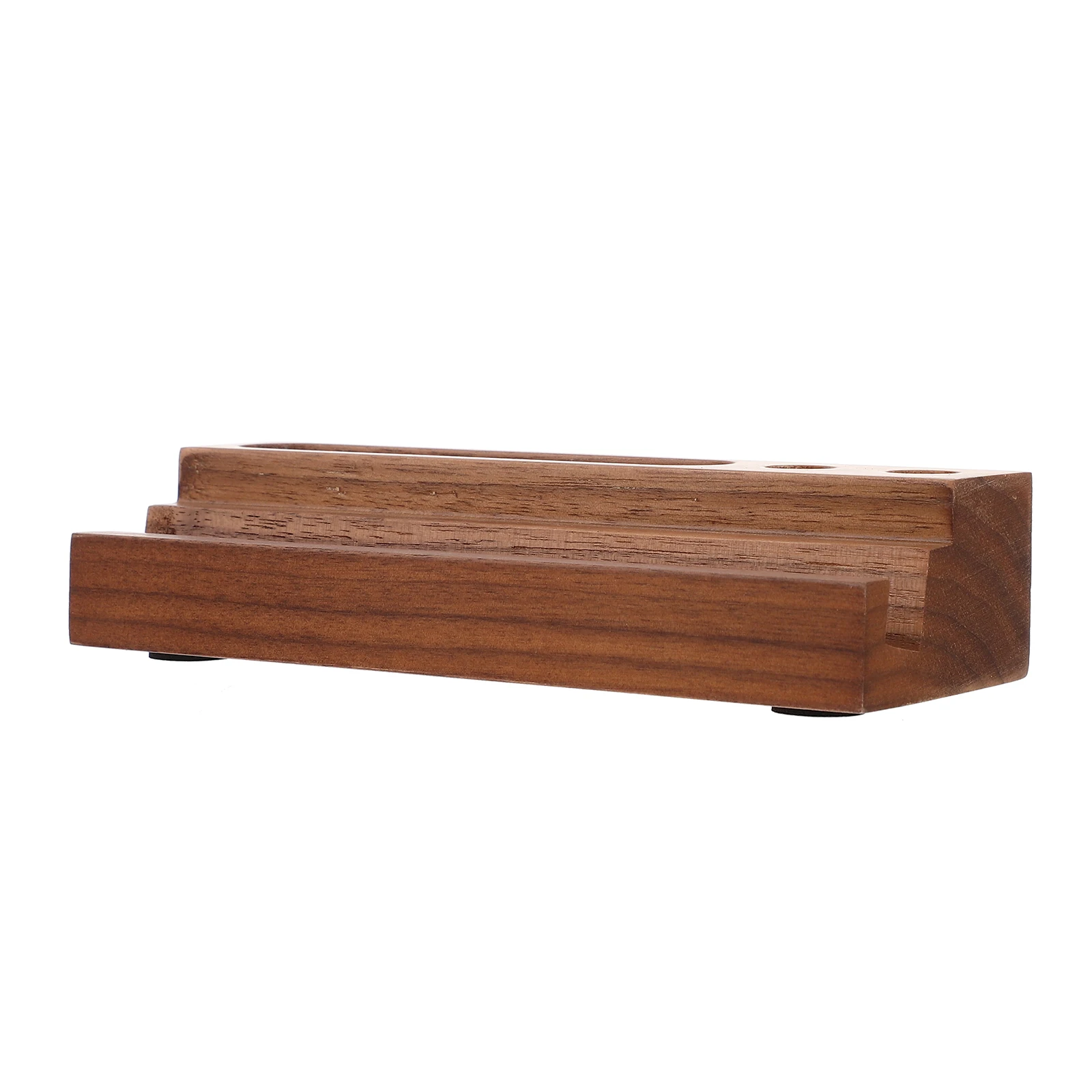 

Multifunctional Walnut Wood Phone Stand Pen Holder Desktop Organizer For Office Signature Pen Business Card Storage Desk Stand