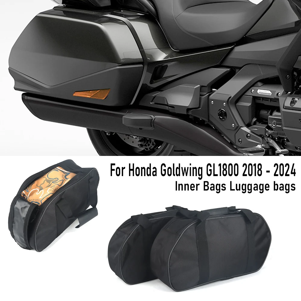 Motorcycle Bag Side Case Inner Bags Luggage Bags Black For Honda Goldwing GL1800 2018 2019 2020 2021 2022 2023 2024