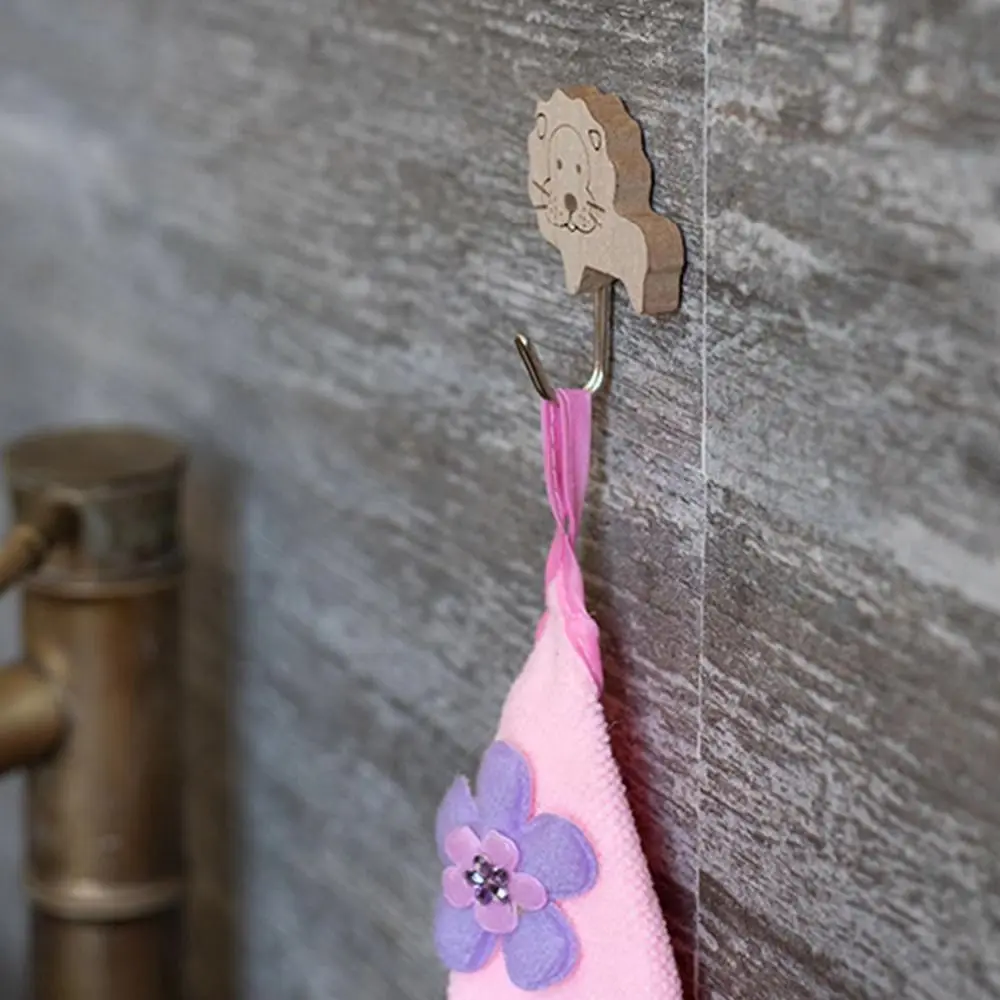 

Прочный монтажный крючок из массива дерева с перфорацией, милый дизайн, крючок для ключей из гикори, крючок для хранения в форме кошачьей лапки, маленький крючок в виде животного