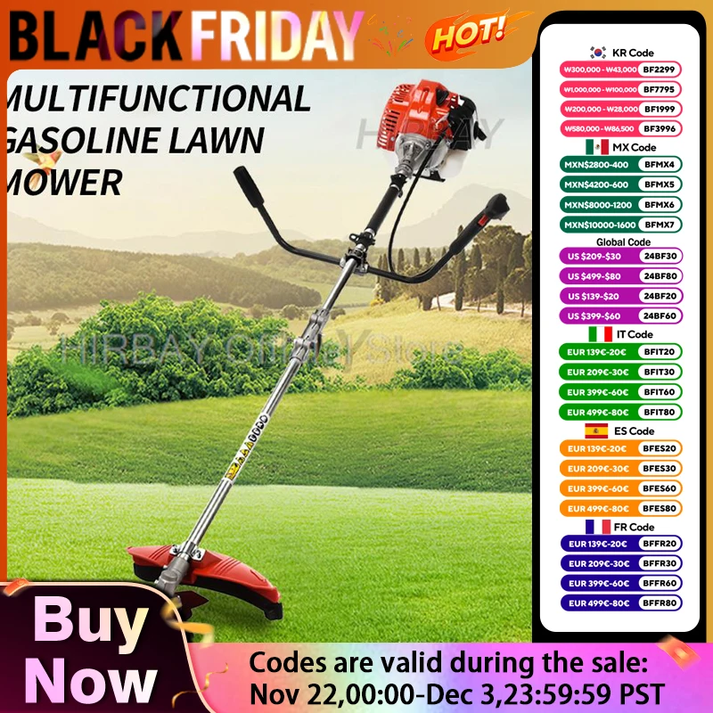 Multifunctional Lawn Mower Hedge Trimmer Gasoline Engine Garden Strimmer Chainsaw High Branch Pruning Hedge Cutter Garden Tools