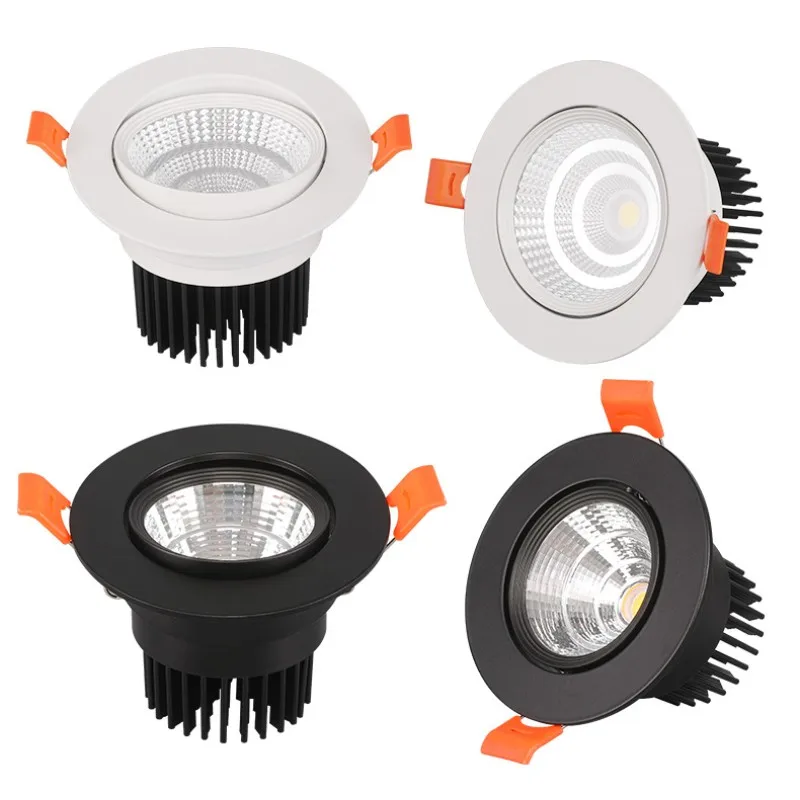 5W 7W 9W 12W 15W 18W Dimmable COB LED Downlight Recessed Ceiling Lamp Spot Light Bulbs 110V-240V for Home Illumination