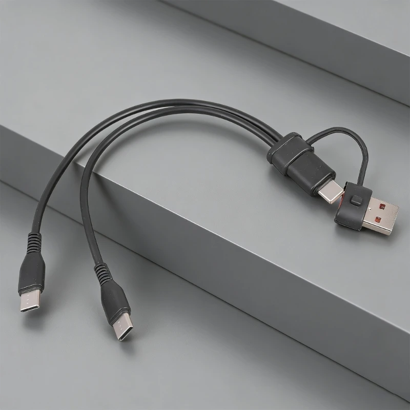 USB C Splitter 1 in 2 Out Charging USB C Data Splitter Extension Cable Type C