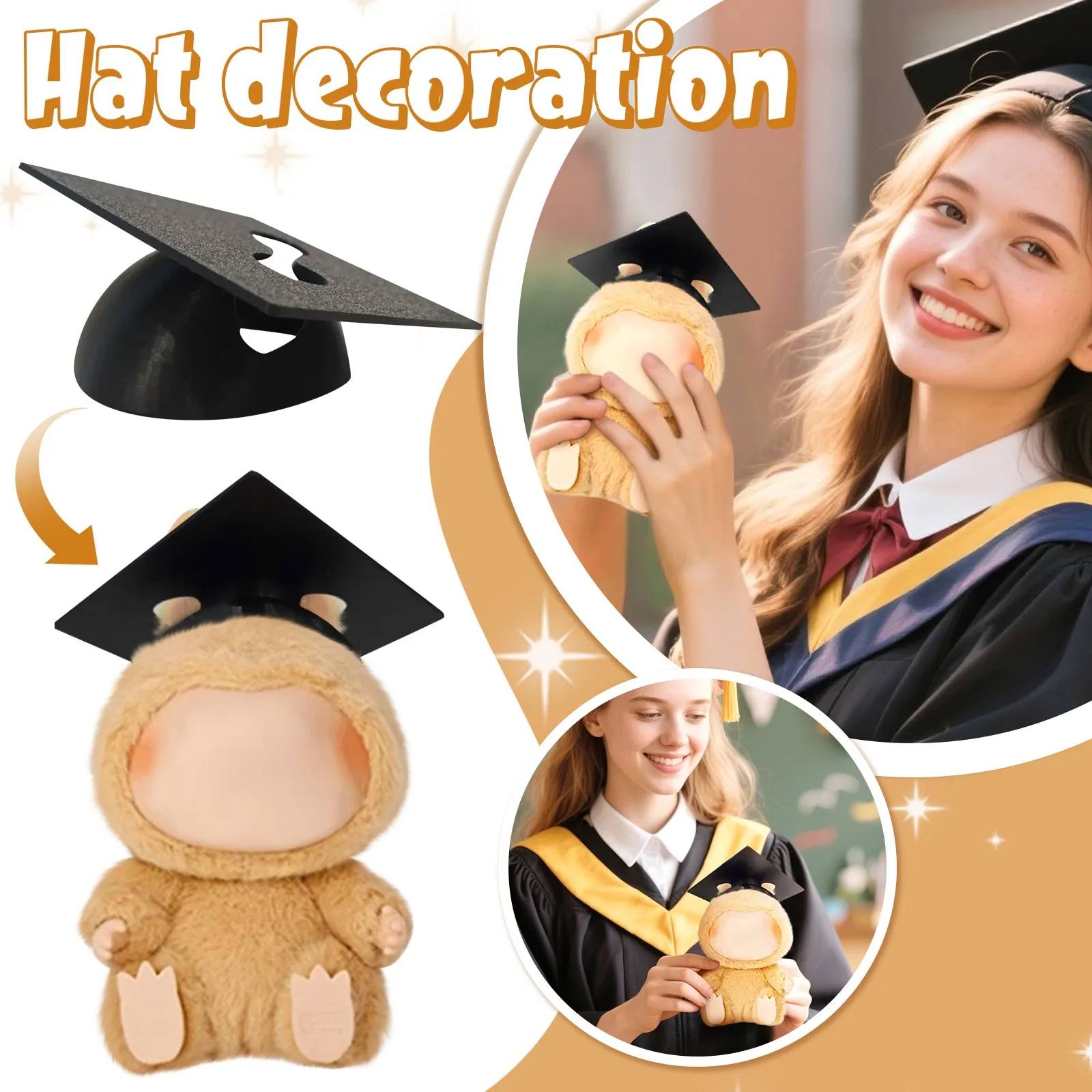 

For 17cm Labubu Bachelor'S Hat Labubu Accessorie Girl'S Toys Birthday And Christmas Gifts