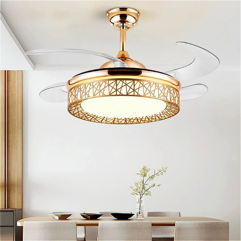 Nordic Invisible Slient Ceiling Fan Lamps Minimalist Restaurant Master Bedroom Dinning Living Room Ceiling Fan Lights Home Decor