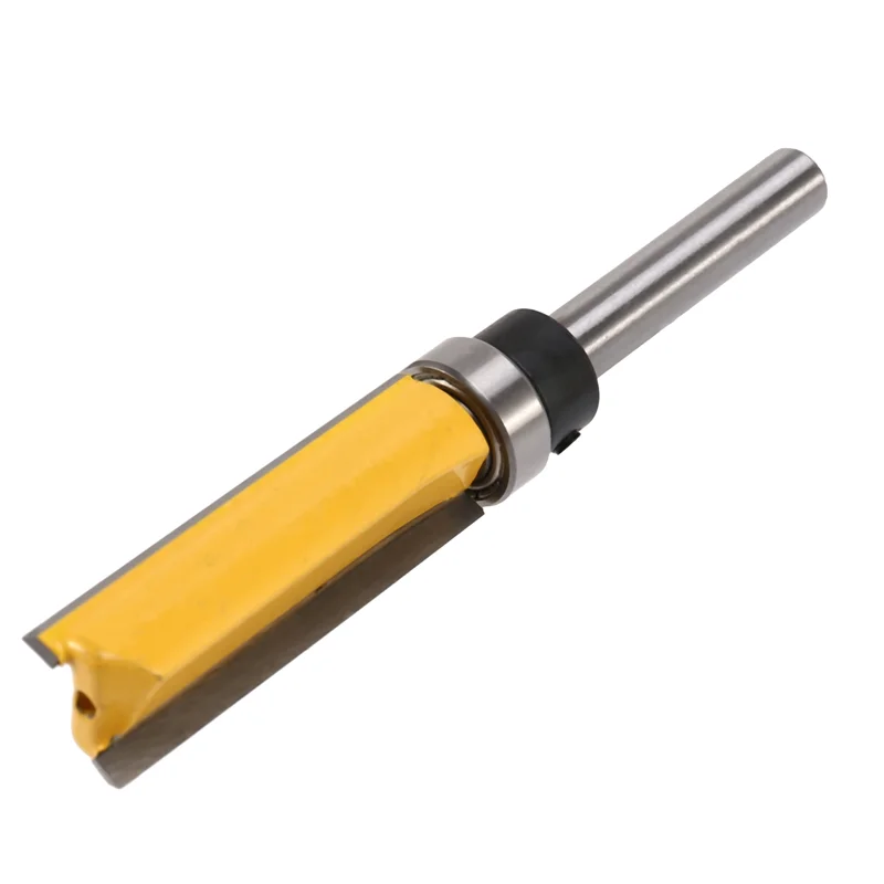 Y50A-12 Buah Bit Router Trim Siram Bit Router Bantalan Atas 1/4 Inci Bit Router Templat Pola Lurus Batang