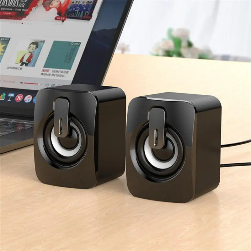 New Computer Speakers PC Sound Box HIFI Stereo Microphone USB Wired Caixa De Som With LED Light For Desktop Wholesale Subwoofer