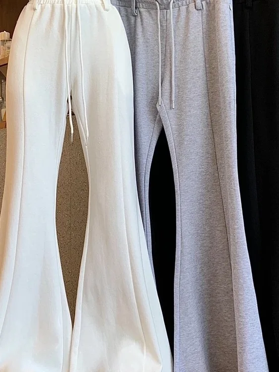 Spring 2026 High Waist Wide Leg Casual Sports Pants Women's Loose Fit Drapey Style Korean Fashion Commute Wind Ladies Trousers