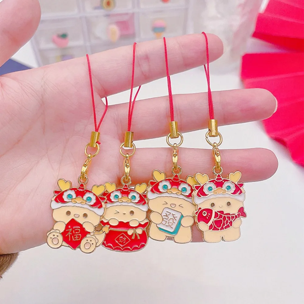 

2024 New Year Cartoon Dragon Phone Chain Zodiac Alloy Charms Dragon Year Phone Charm Keychain Chinese Dragon Phone Lanyard