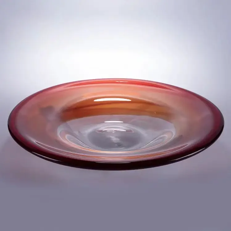 Plato de fruta esmaltado de arte minimalista moderno, decoración de vidrio para el hogar, adorno creativo exquisito de alta gama para mesa de comedor para el hogar