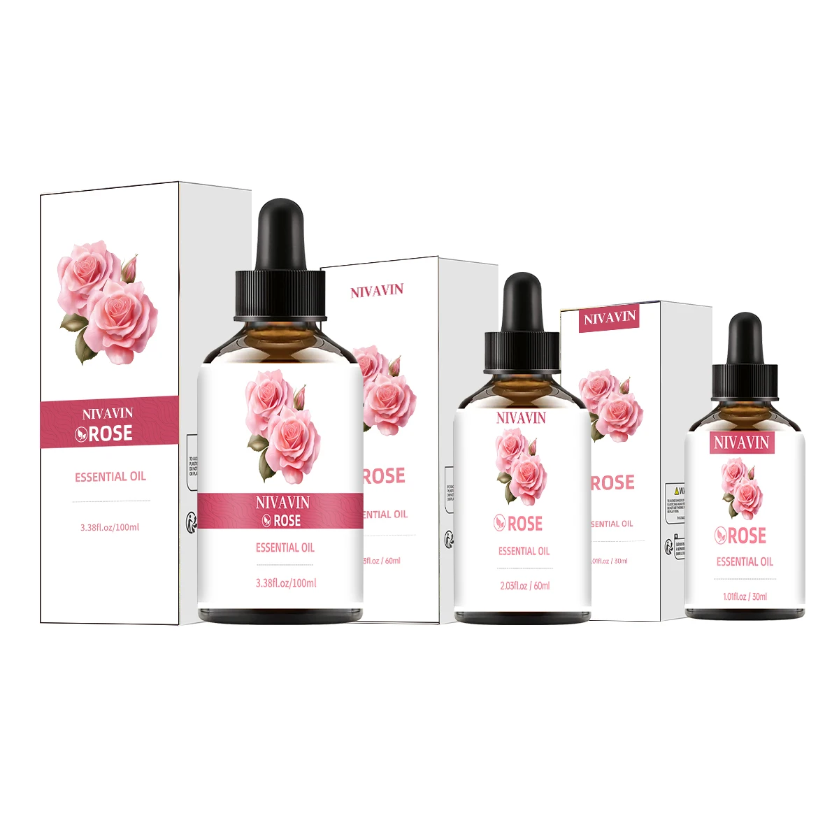 NIVAVIN 30ml/60ml/100ml Rose Essential Oil, 100% Rose Extract, Rich Fragrance, Long-Lasting Scent, Exquisite Gift.