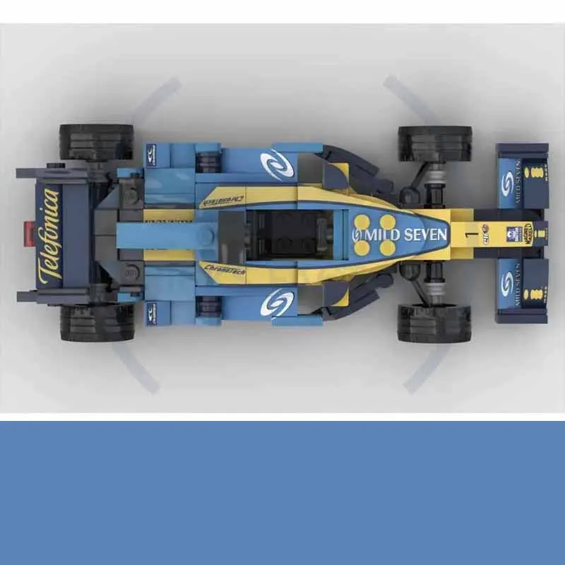 f1-レーシング-ブロック-8-チェック柄車-r26-ステッカー付き-219-個-子供の誕生日プレゼント-クリスマスおもちゃギフト-moc-232636