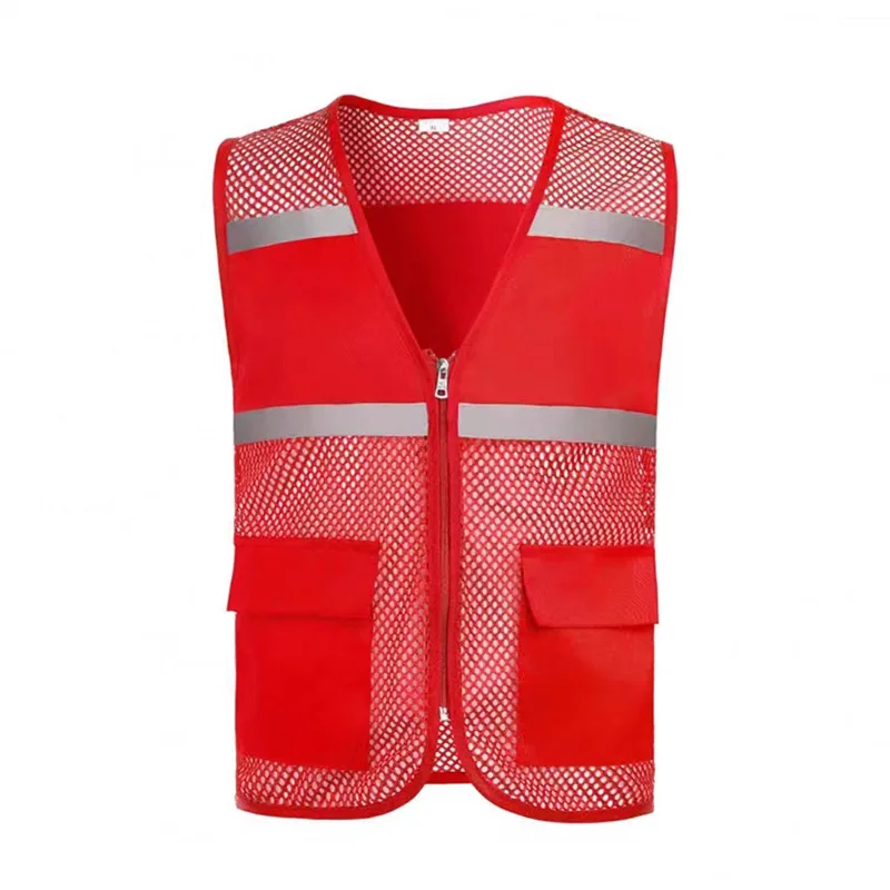 

Mesh Work Labor Vest for Road Two-Pocket Safety Fishnet Reflective Vest