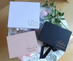 Personalized Luxury Magnetic Bridesmaid Proposal Box with Ribbon Groomsmen Box Anniversary Birthday Bridal Party Wedding Box