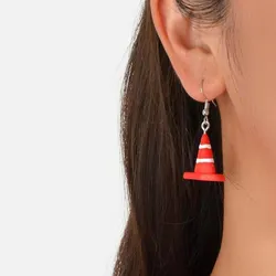 Creative Red Road Cone Drop Earrings Funny Resin Accessories Handmade Jewelry Personalized Women Earrings Unique Gifts to Her
