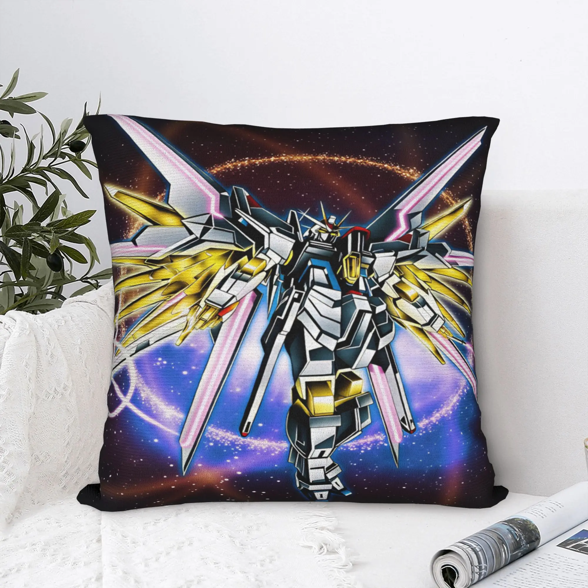 Pillow Case Mobile Suit Gundam Comfy  Pillow Cover For Couch Sofa Bedroom Fashion Pillowcases