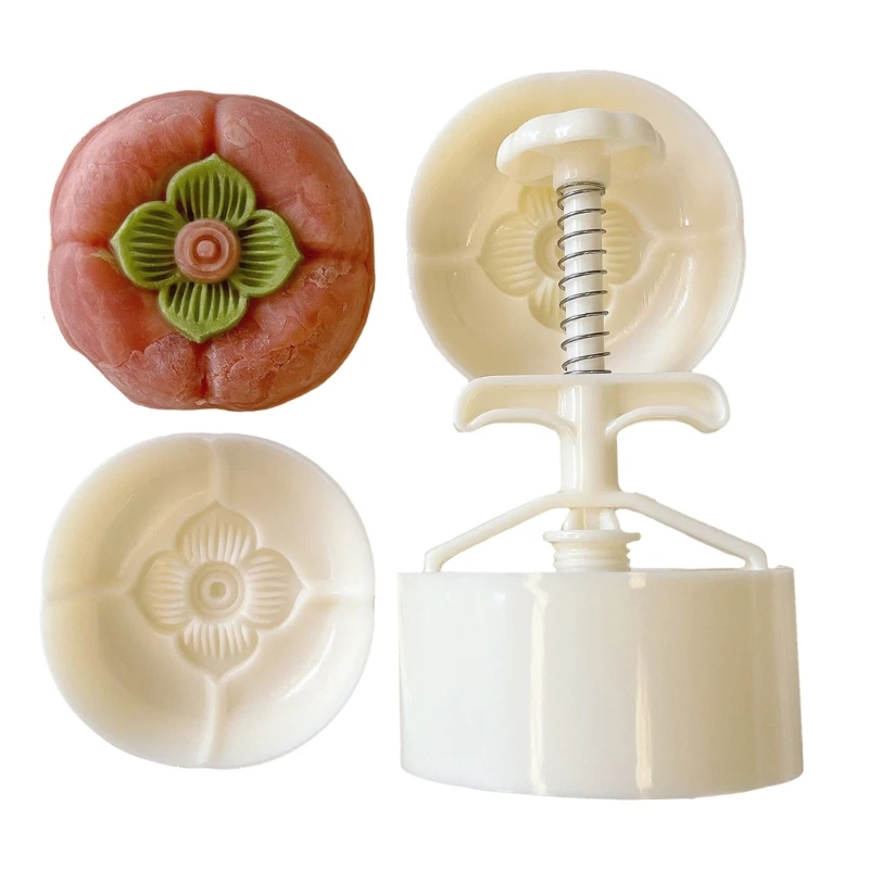 

N0HB Traditional Persimmon Mooncakes Mould Professional Persimmon Mooncakes Making Mould with 2 Stamp for Gourmets Creation