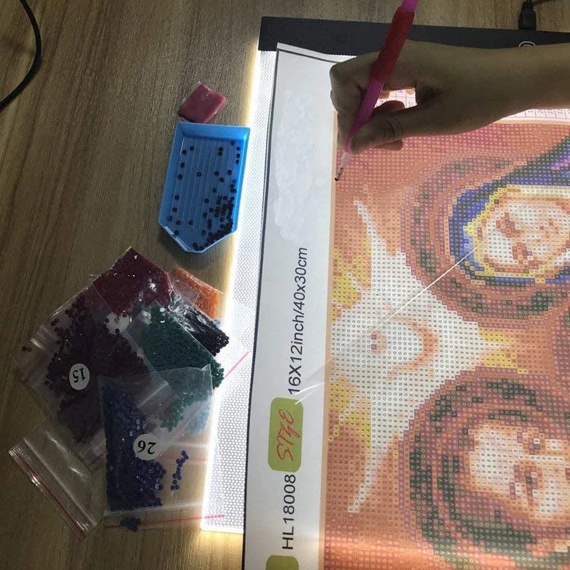 

Big A4 Diamond Painting LED Light Pad, 5D Diamond Painting Accessories Tool Kit, For Sketching, Painting - Adjustable Brightness