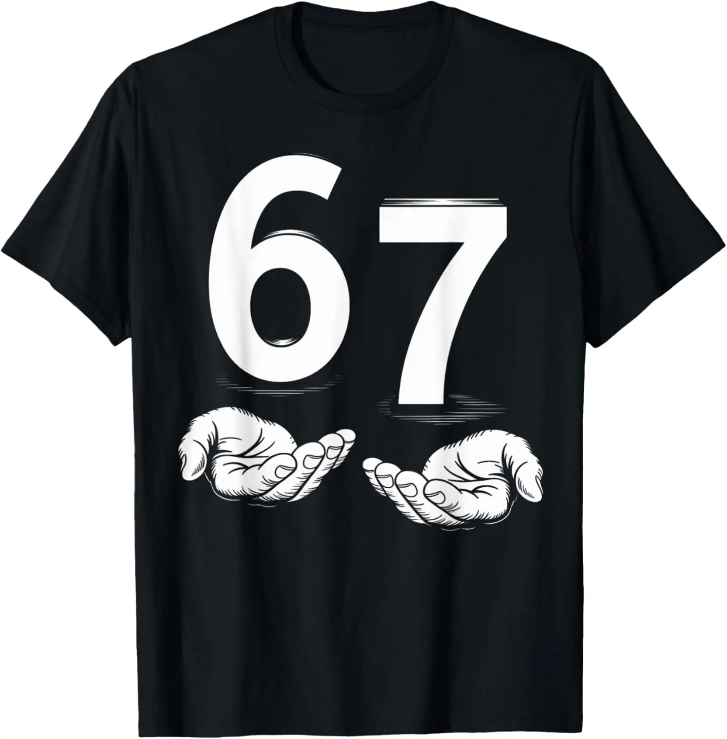 Funny Six Seven Meme Gen Alpha Slang 6 7 Hands T-Shirt 100% Cotton Trendy Y2K Short-Sleeve Tee-Soft, Quick-Drying,