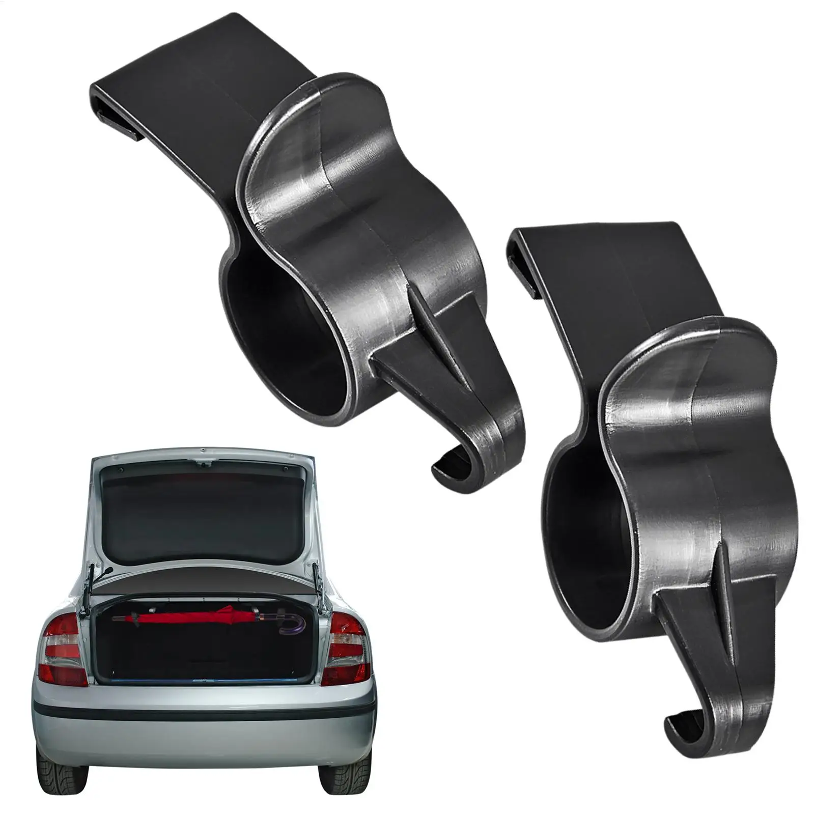 Auto Stamm Regenschirm Halter 2 stücke Stamm Montage Halterung Langlebig Universal Einfach Zu Bedienen Auto Stamm Organizer Regenschirm Zubehör