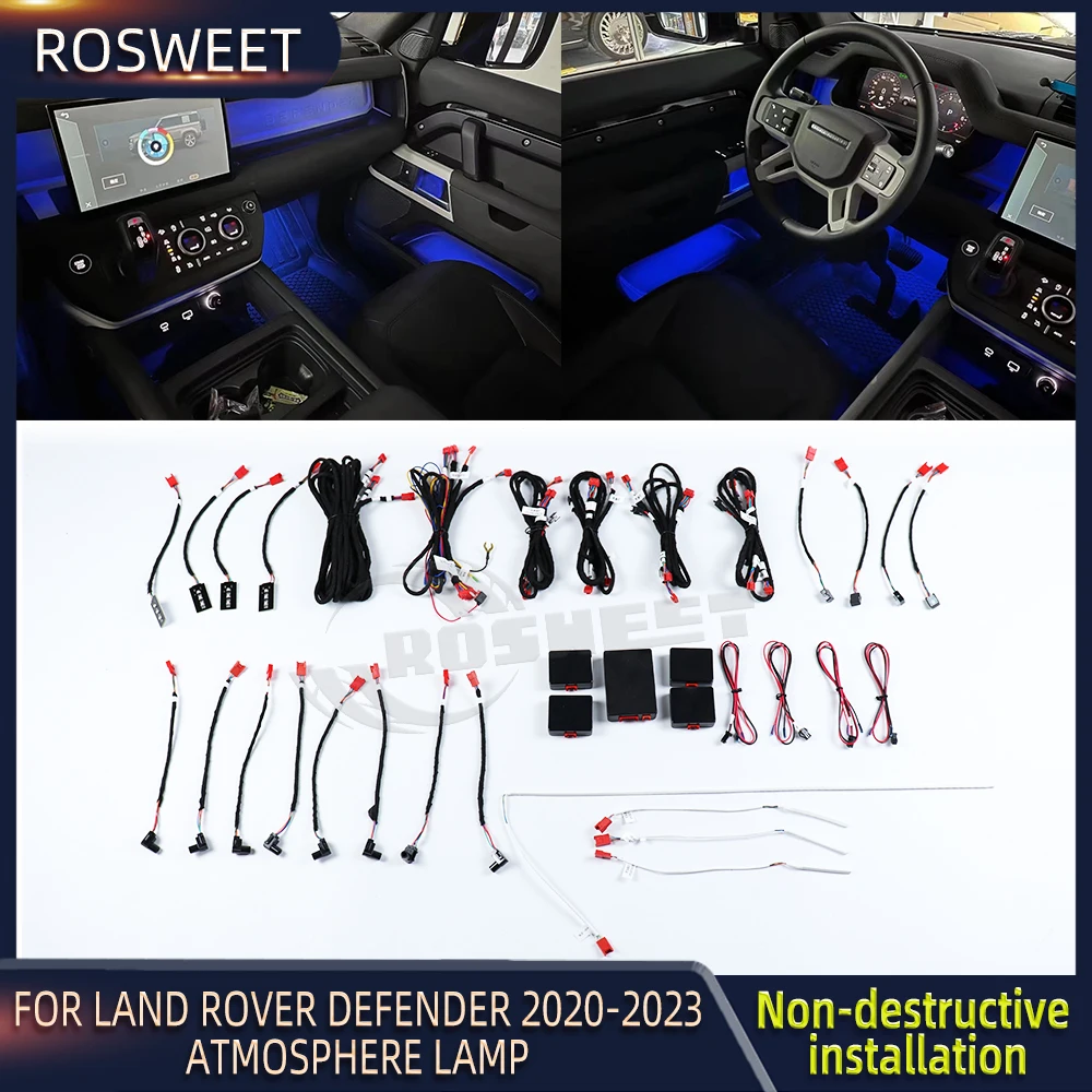 

ROSWEET Car Ambient light LED For Land Rover Defender L663 2020 2021 2022 2023 Atmosphere Lamp Car Modification Accessories