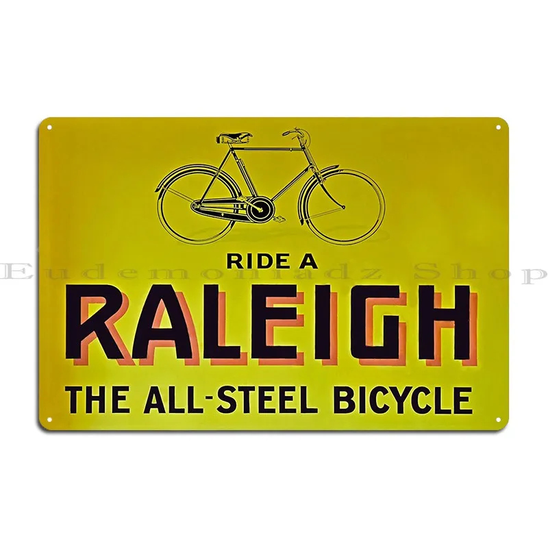 Vintage Enamel Raleigh Bicycle Advertising Sign Metal Sign Cinema Garage Wall Decor Personalized Kitchen Tin Sign Poster