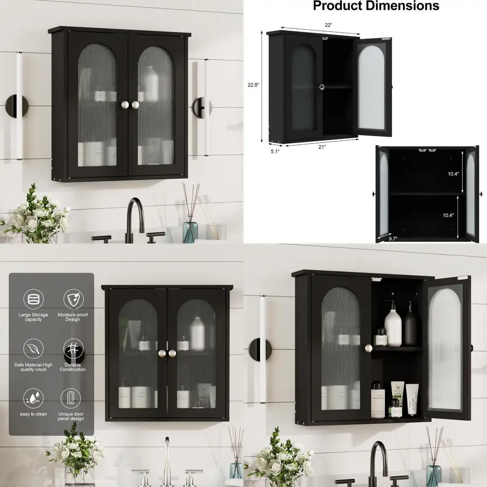 Armário de banheiro de parede arqueado para armazenamento acima do vaso sanitário