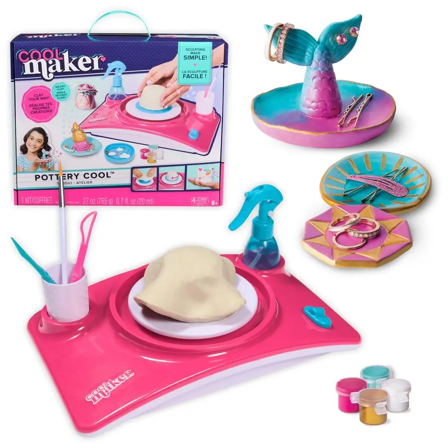 

Pottery Studio, AirDry Clay Pottery Wheel Sculpting amp Craft Kit, Arts and Crafts Kids Toys for Ages 8 and up Packaging May Var