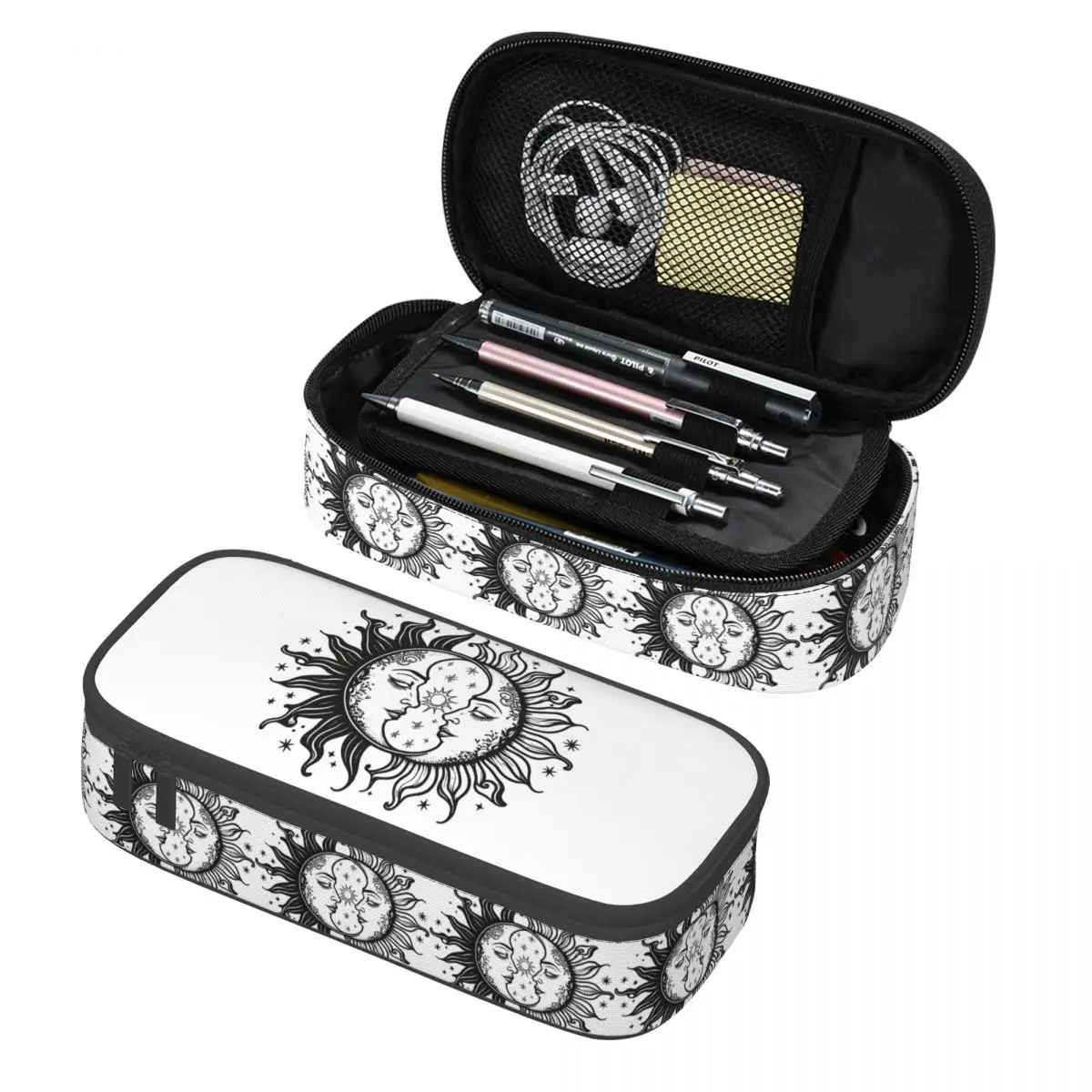 

Gothic Moon And Sun Pencil Case Pencil Pouch Storage Stationery Supplies Large Capacity Pen Box Pencil Bag for Kids