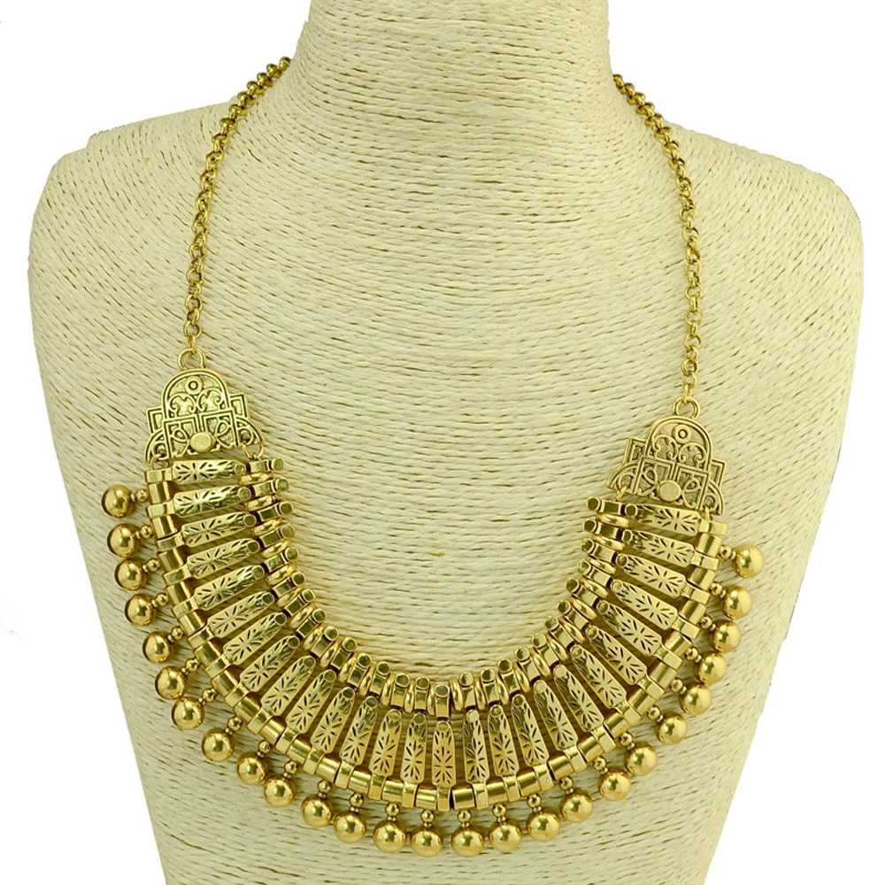 Traditionelle indische afghanische pakistanische ethnische Münzen Quaste Halsband Halskette Vintage goldene Legierung Münzen Kragen Damen Halsschmuck – Detail 3