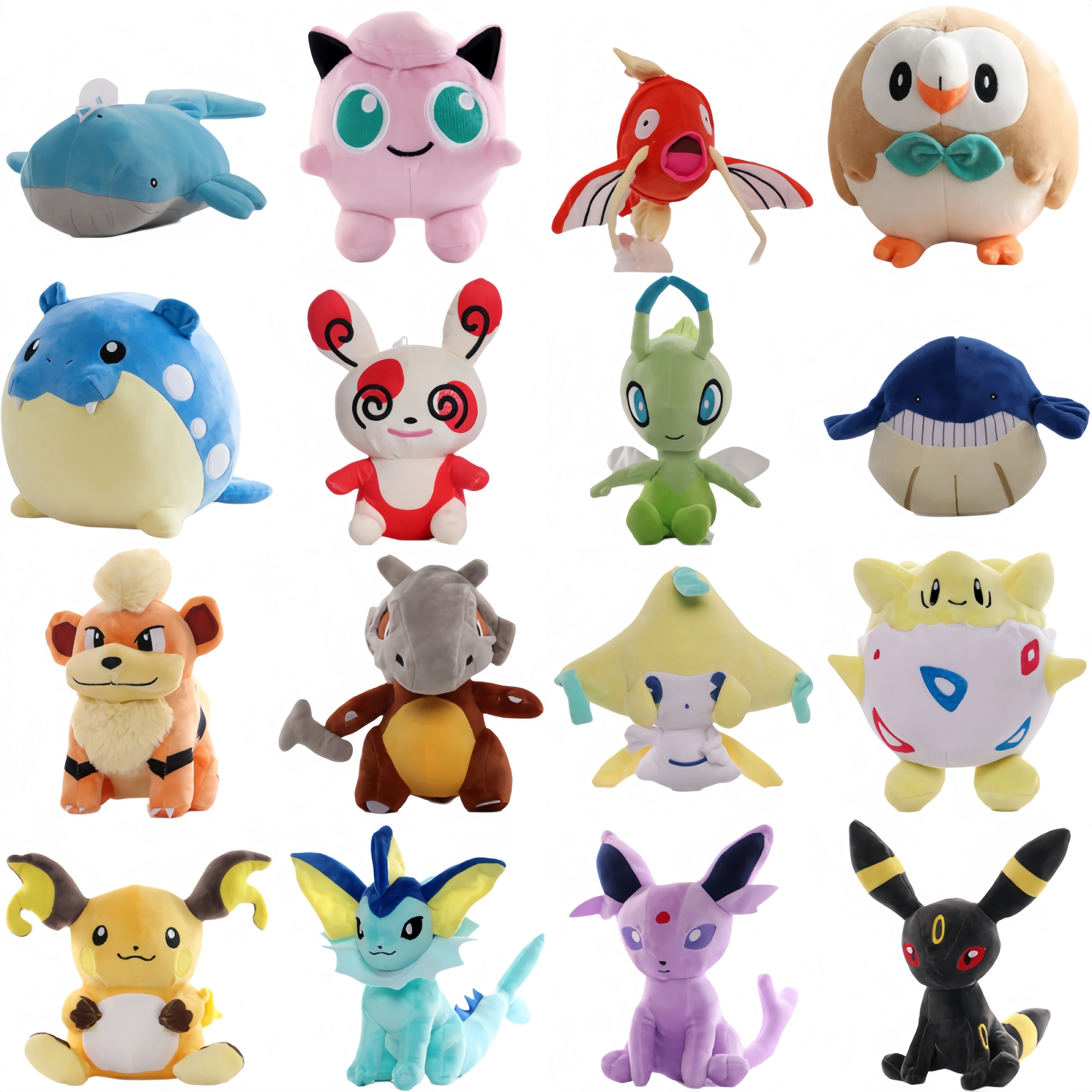 Pokemon Plush Toys Jirachi Rowlet Spheal Jigglypuff Stuffed Doll Cubone Magikarp Togepi Umbreon Anime Hobbies Toys Birthday Gift