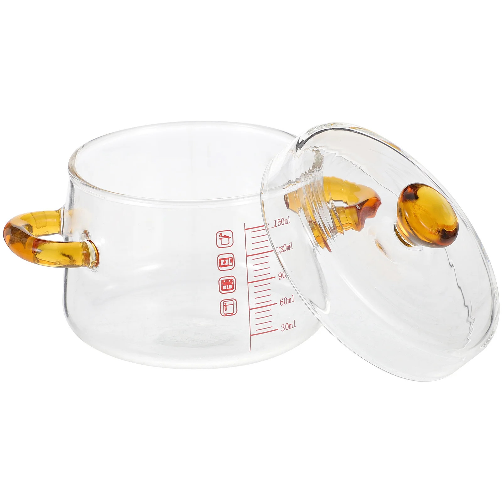 Glass Stew Pot Double Handle Transparent Steamed Egg Bowl Oven Cooking Kitchen Cookware Heat Resistant Cooking Pot