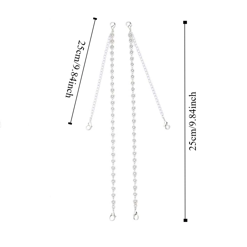 Anti-slip Buckle Belt Pearl Bra Shoulder Straps Love Heart Shape Decorative Underwear Shoulder Straps Imitation Pearls