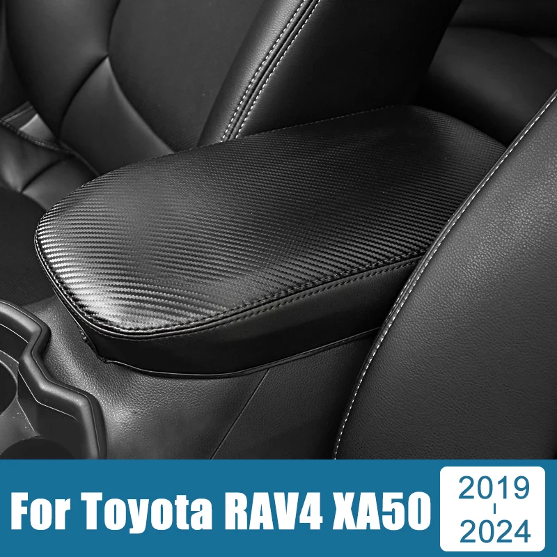 

For Toyota RAV4 2019 2020 2021 2022 2023 2024 RAV 4 XA50 Hybrid PU Leather Car Armrests Storage Box Cover Trim Case Accessories