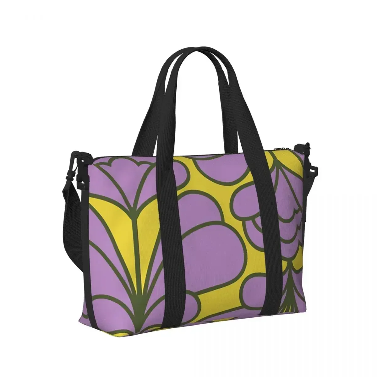 Orla Kiely Flowers Abstract  Beach Travel Bag Large Capacity Tote Bags for Gym Sport Women Shopping Duffle Shoulder Bag