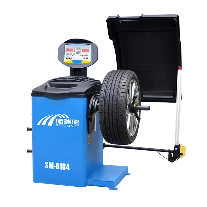 SM-B184 tyre balancer machine Laser point positioning for sticking weights rotating speed 140rpm